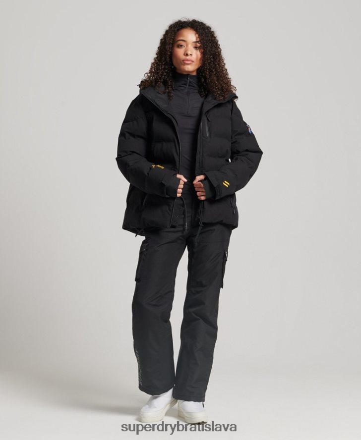 Superdry ženy motion pro puffer bunda 6B4ZTR3637 oblečenie čierna