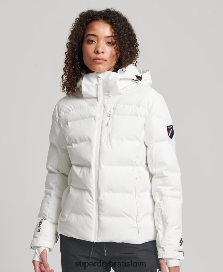 Superdry ženy motion pro puffer bunda 6B4ZTR3638 oblečenie biely