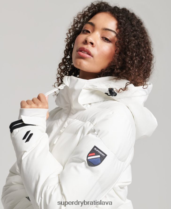 Superdry ženy motion pro puffer bunda 6B4ZTR3638 oblečenie biely