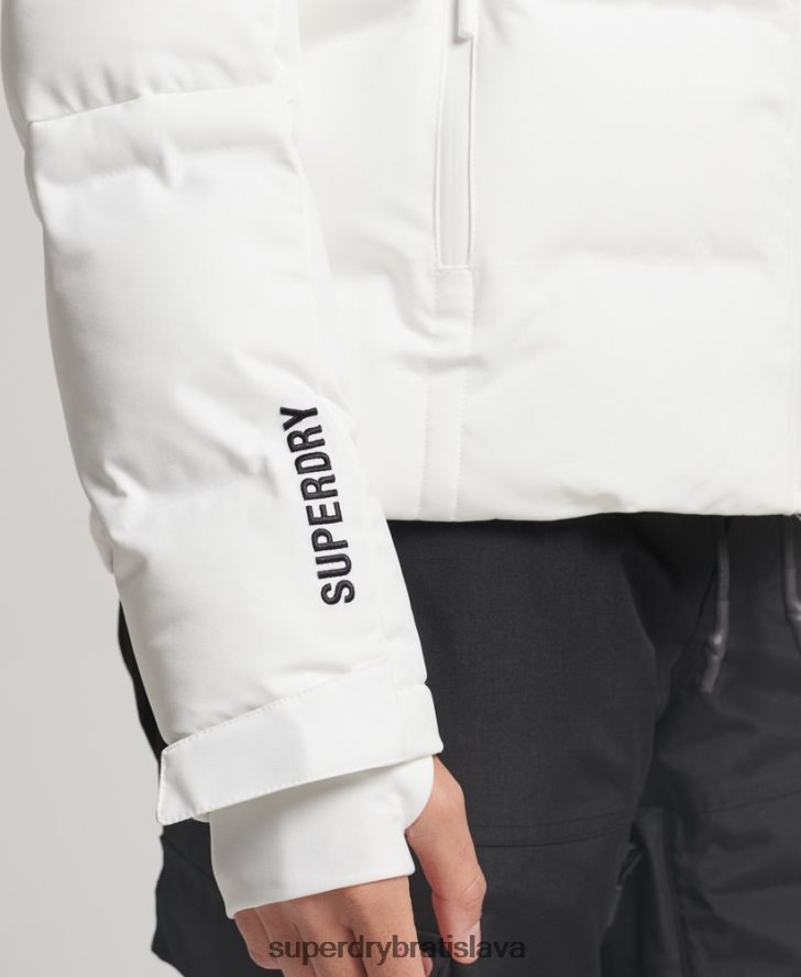 Superdry ženy motion pro puffer bunda 6B4ZTR3638 oblečenie biely