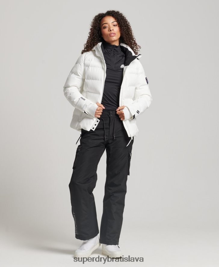 Superdry ženy motion pro puffer bunda 6B4ZTR3638 oblečenie biely