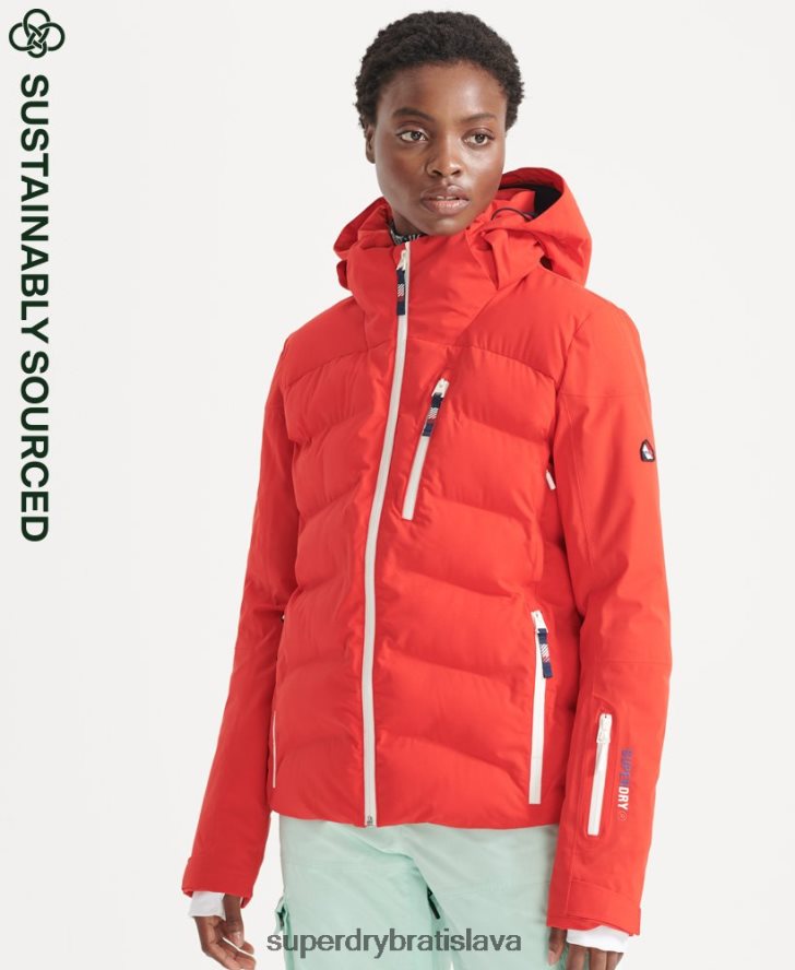 Superdry ženy motion pro puffer bunda 6B4ZTR3832 oblečenie červená