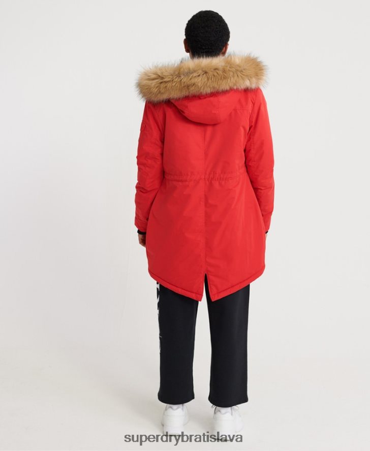 Superdry ženy nadare parka z mikrovlákna 6B4ZTR5643 oblečenie červená