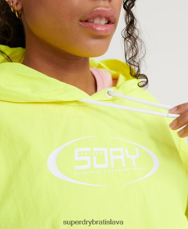 Superdry ženy neónová skrátená horná baliaca bunda 6B4ZTR3850 oblečenie žltá