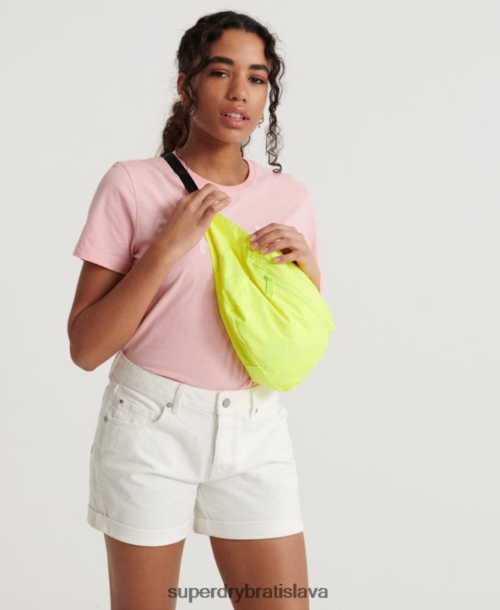 Superdry ženy neónová skrátená horná baliaca bunda 6B4ZTR3850 oblečenie žltá
