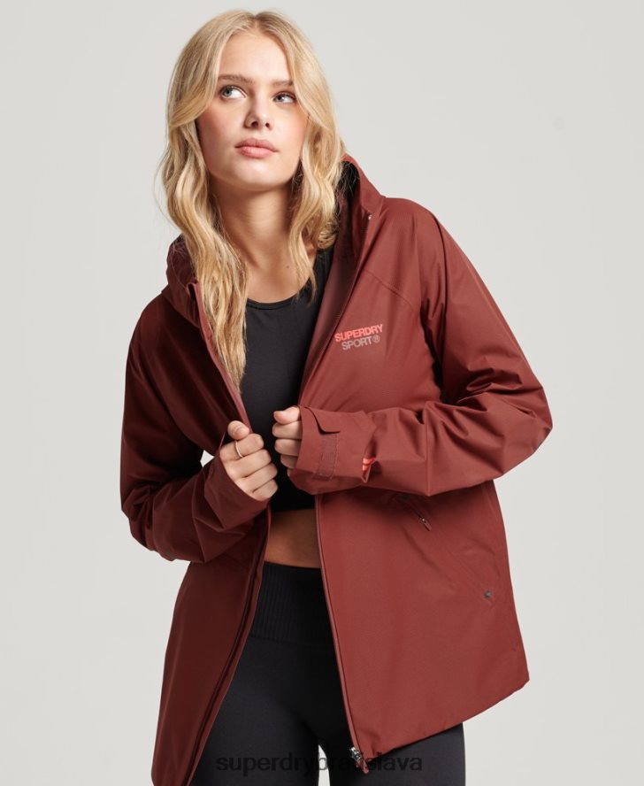 Superdry ženy nepremokavá bunda 6B4ZTR3620 oblečenie hnedá