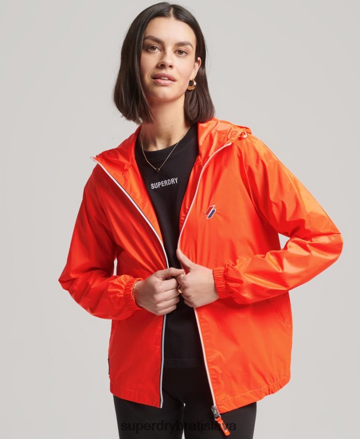 Superdry ženy nevyhnutná ľahká bunda s kapucňou 6B4ZTR5619 oblečenie koralový