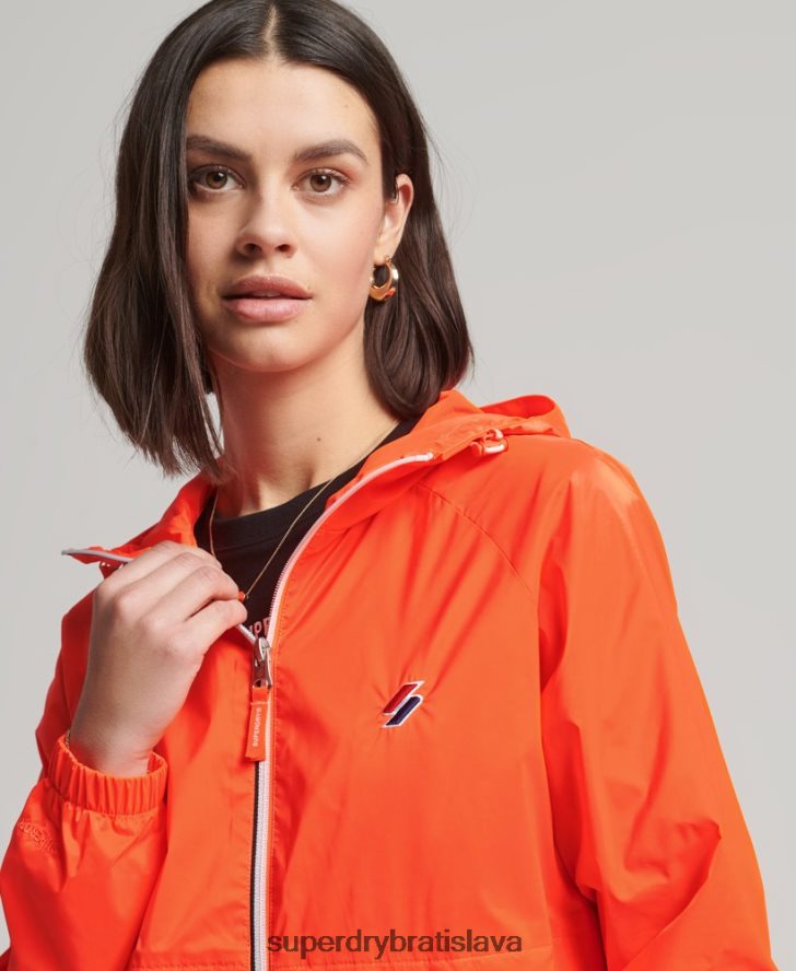Superdry ženy nevyhnutná ľahká bunda s kapucňou 6B4ZTR5619 oblečenie koralový