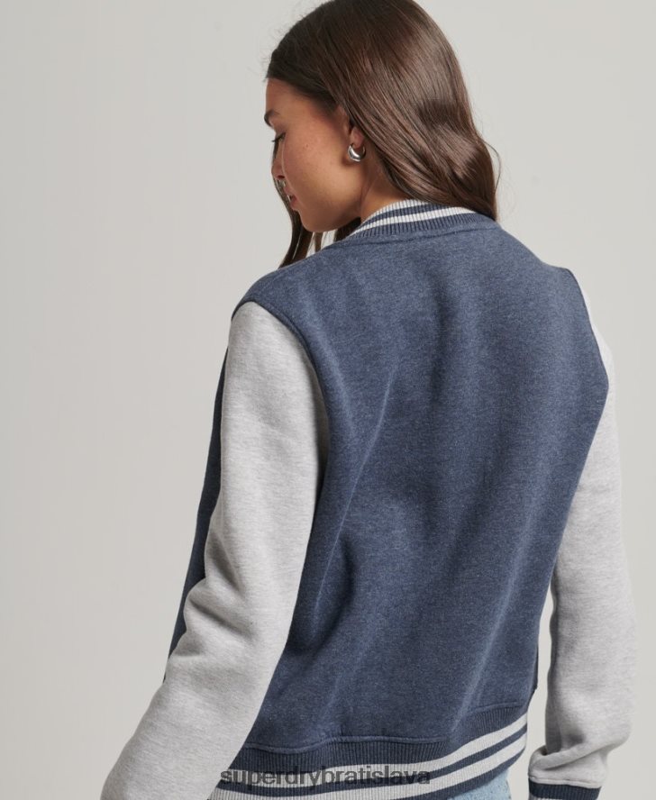 Superdry ženy nevyhnutná džersejová bomber bunda 6B4ZTR3500 oblečenie námorníctvo