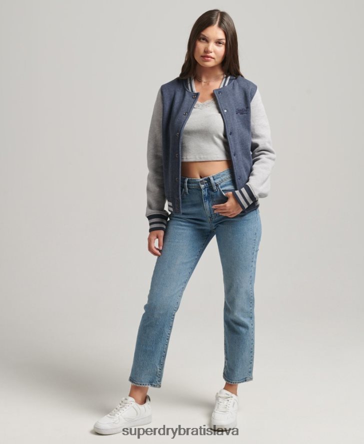Superdry ženy nevyhnutná džersejová bomber bunda 6B4ZTR3500 oblečenie námorníctvo
