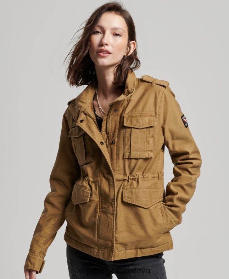 Superdry ženy nováčik borg podšitá vojenská bunda 6B4ZTR5672 oblečenie opálenie