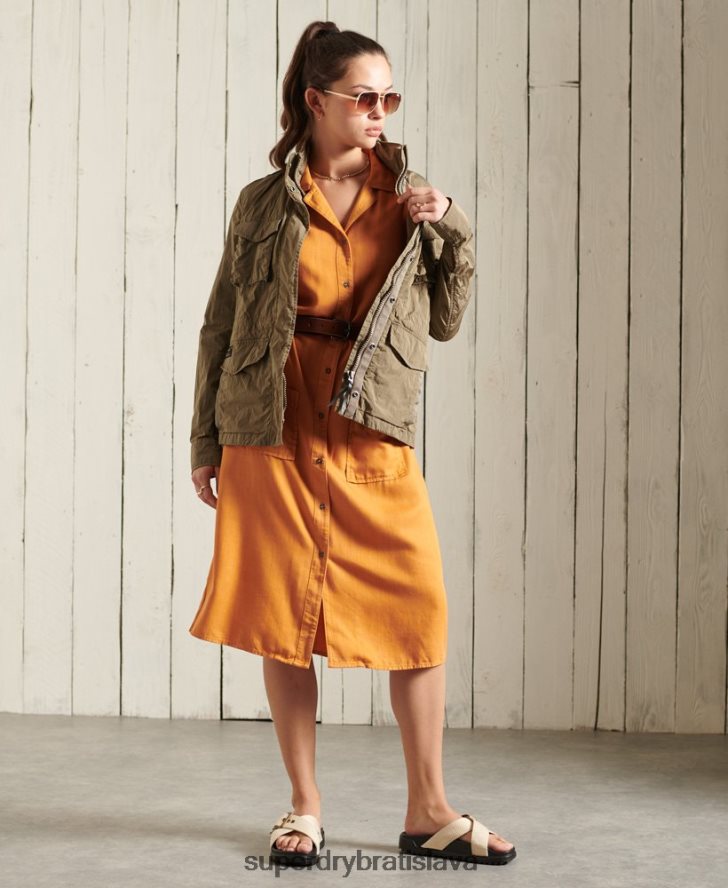 Superdry ženy nová vojenská bunda m65 6B4ZTR5657 oblečenie béžová