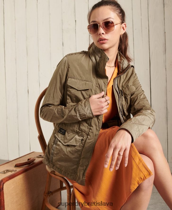 Superdry ženy nová vojenská bunda m65 6B4ZTR5657 oblečenie béžová