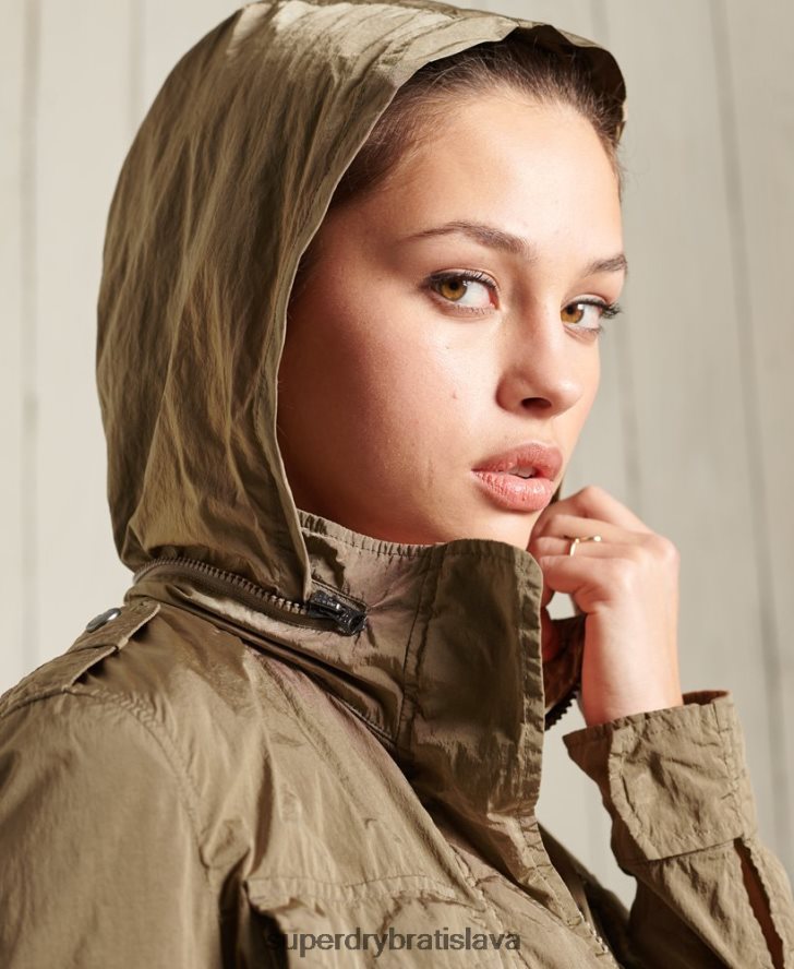 Superdry ženy nová vojenská bunda m65 6B4ZTR5657 oblečenie béžová