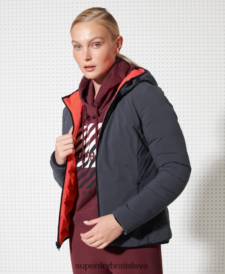 Superdry ženy obojstranná nafukovacia bunda 6B4ZTR5738 oblečenie červená