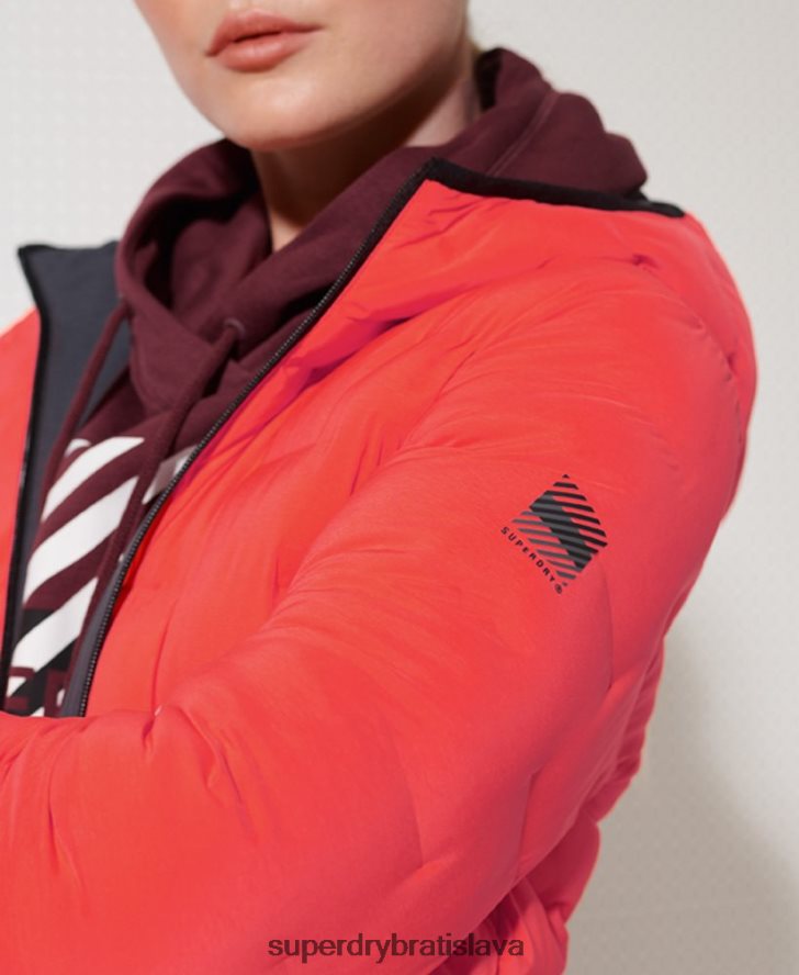 Superdry ženy obojstranná nafukovacia bunda 6B4ZTR5738 oblečenie červená