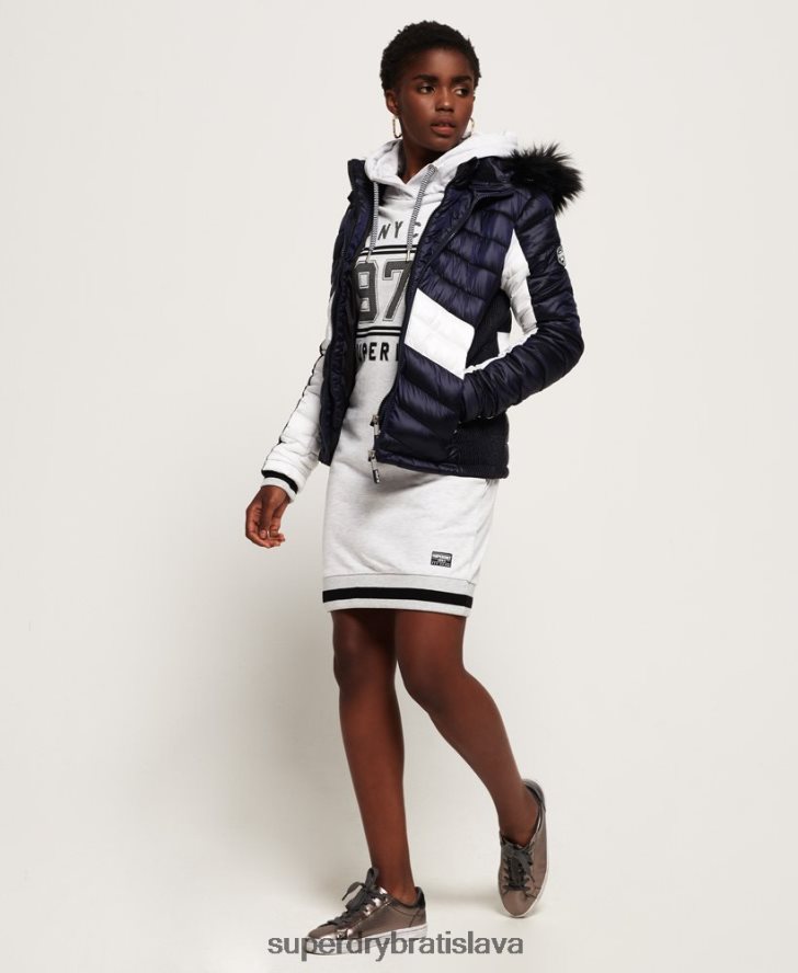 Superdry ženy offshore luxusná chevron fuji bunda 6B4ZTR5703 oblečenie námorníctvo