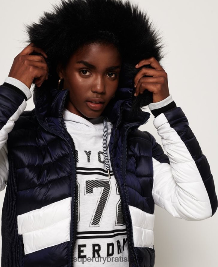 Superdry ženy offshore luxusná chevron fuji bunda 6B4ZTR5703 oblečenie námorníctvo