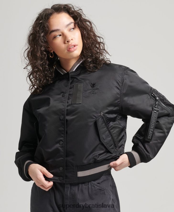 Superdry ženy oportunistický ma-1 bombardér 6B4ZTR5661 oblečenie čierna