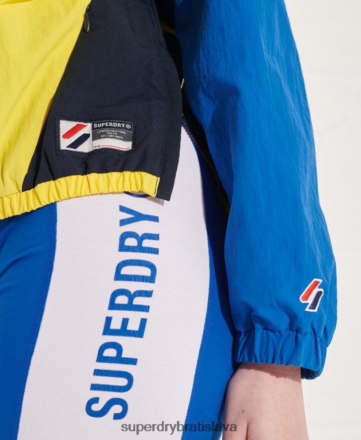 Superdry ženy overhead skrátená bunda 6B4ZTR5706 oblečenie Modrá