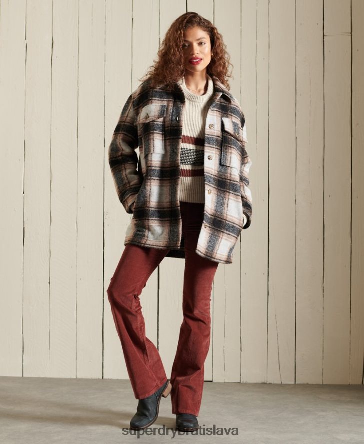 Superdry ženy overshirt sako 6B4ZTR5485 oblečenie sivá