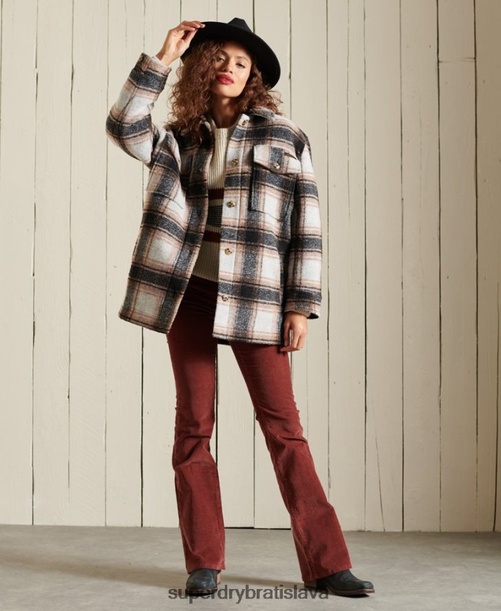 Superdry ženy overshirt sako 6B4ZTR5485 oblečenie sivá