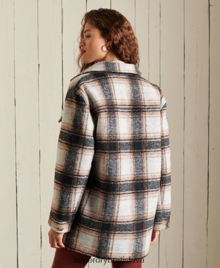 Superdry ženy overshirt sako 6B4ZTR5485 oblečenie sivá
