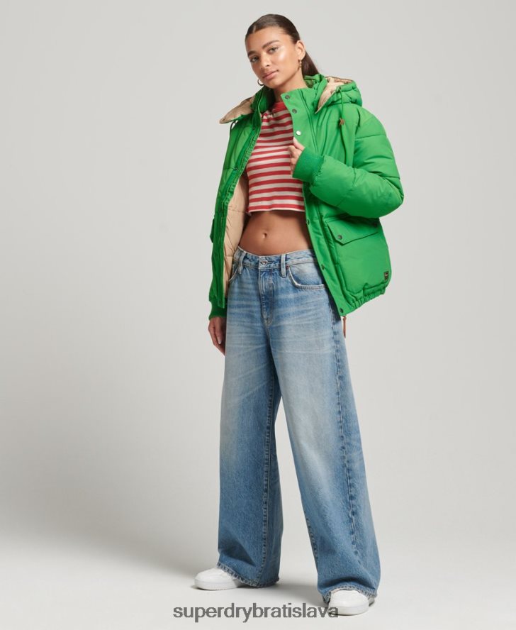 Superdry ženy oversized horská bunda 6B4ZTR5453 oblečenie zelená