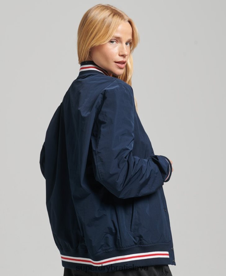 Superdry ženy oversized nylonová univerzitná bunda 6B4ZTR5728 oblečenie námorníctvo