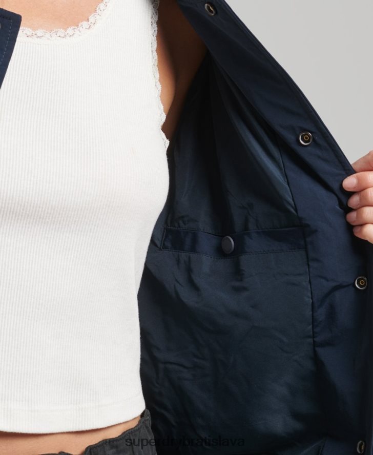 Superdry ženy oversized nylonová univerzitná bunda 6B4ZTR5728 oblečenie námorníctvo