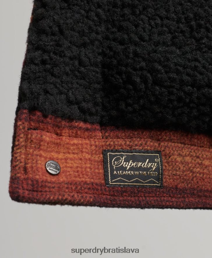 Superdry ženy oversized vlnená šerpa trucker bunda 6B4ZTR5434 oblečenie červená