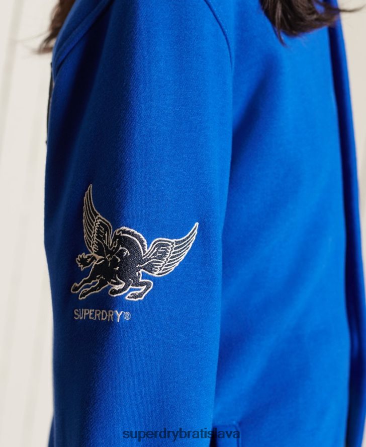 Superdry ženy oversized vysokoškolský džersejový bomber 6B4ZTR5895 oblečenie Modrá