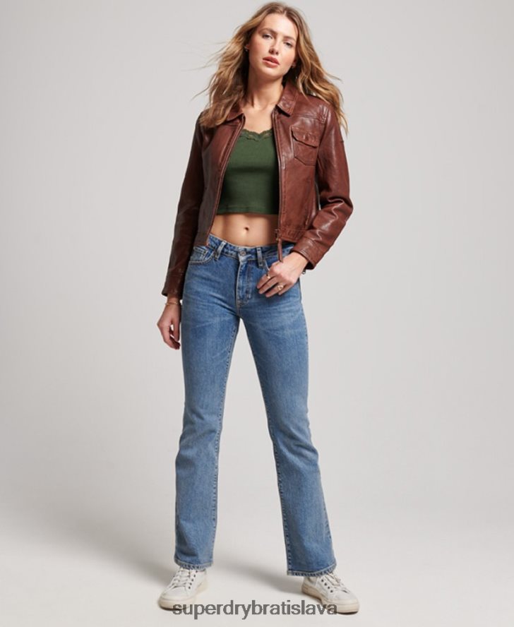 Superdry ženy púštna motorkárska bunda 6B4ZTR3518 oblečenie hnedá
