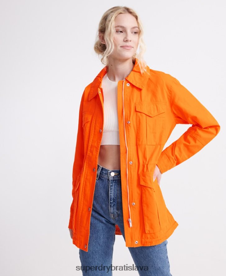 Superdry ženy púštna nováčikovská bunda 6B4ZTR3856 oblečenie oranžová