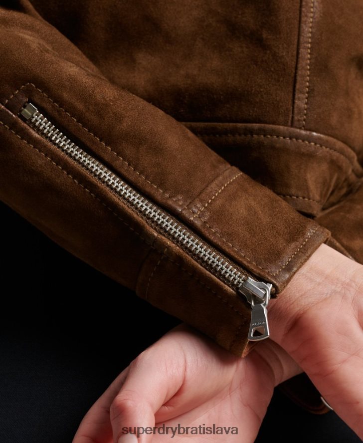 Superdry ženy púštna semišová bunda 6B4ZTR3541 oblečenie hnedá
