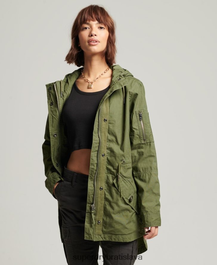 Superdry ženy poľná parka 6B4ZTR5433 oblečenie kaki