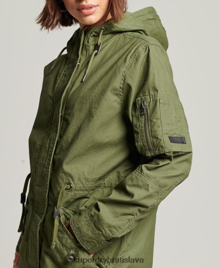 Superdry ženy poľná parka 6B4ZTR5433 oblečenie kaki