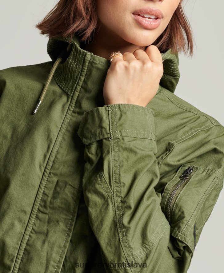 Superdry ženy poľná parka 6B4ZTR5433 oblečenie kaki