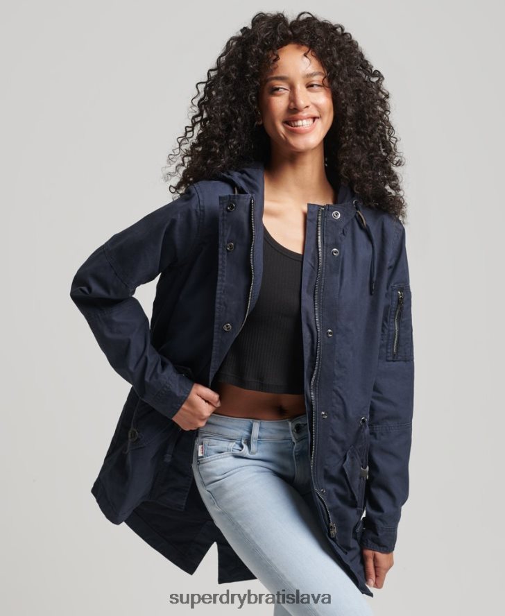 Superdry ženy poľná parka 6B4ZTR5609 oblečenie námorníctvo
