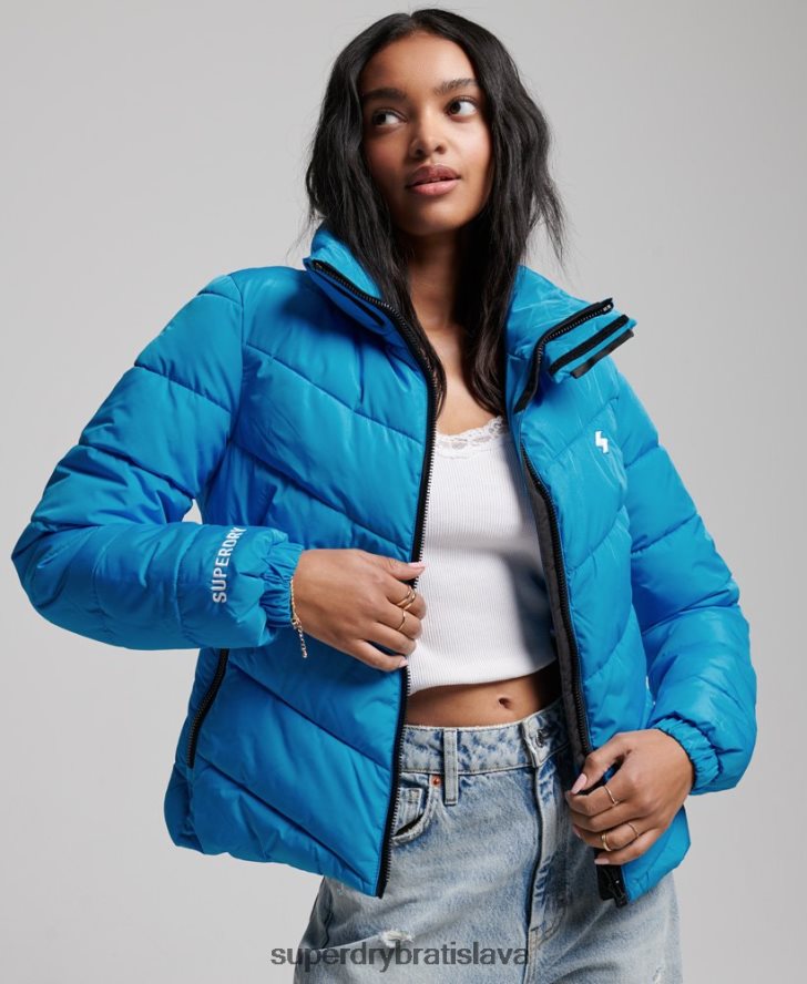 Superdry ženy športová bunda bez kapucne 6B4ZTR3705 oblečenie Modrá