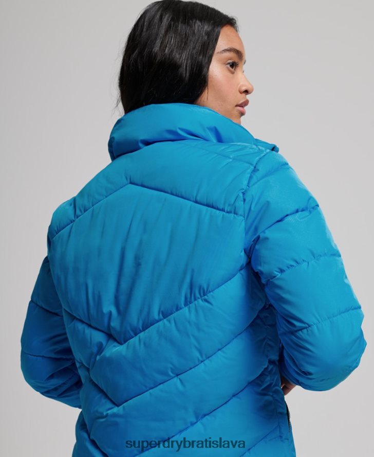 Superdry ženy športová bunda bez kapucne 6B4ZTR3705 oblečenie Modrá