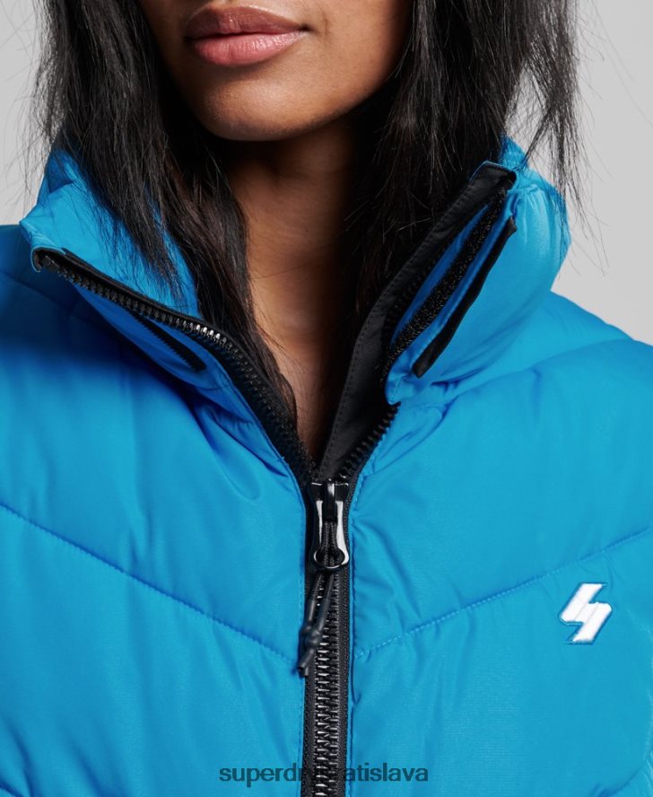 Superdry ženy športová bunda bez kapucne 6B4ZTR3705 oblečenie Modrá