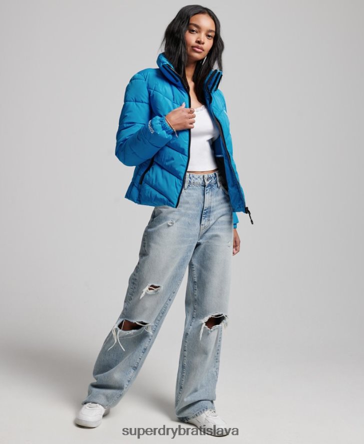 Superdry ženy športová bunda bez kapucne 6B4ZTR3705 oblečenie Modrá