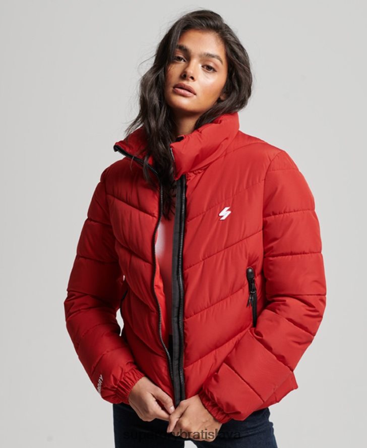 Superdry ženy športová bunda bez kapucne 6B4ZTR3761 oblečenie červená