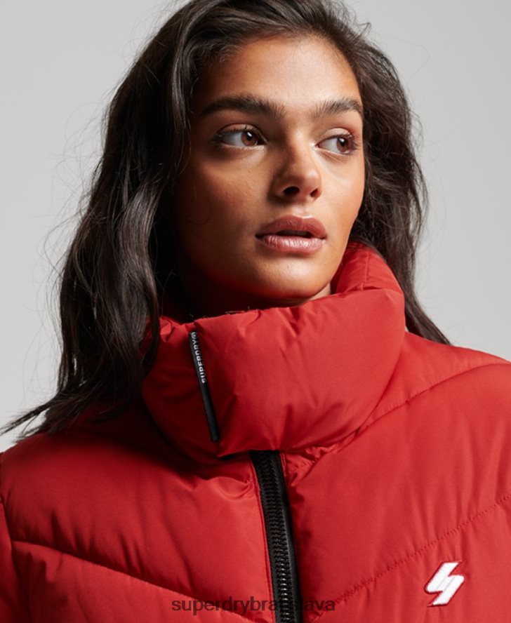 Superdry ženy športová bunda bez kapucne 6B4ZTR3761 oblečenie červená