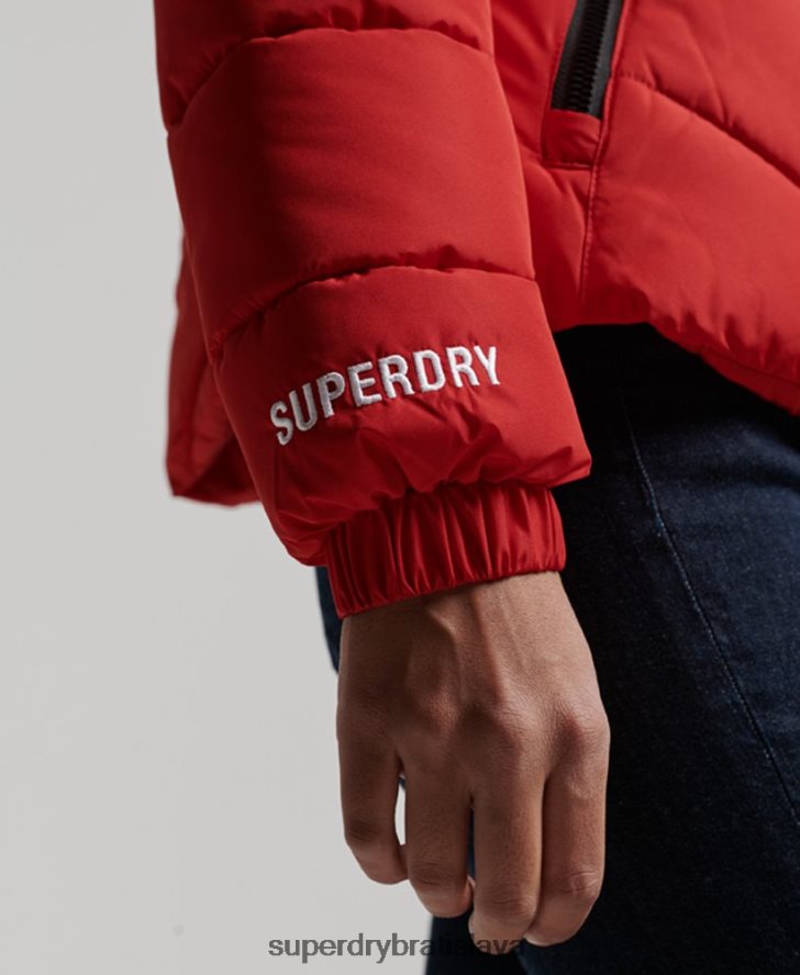 Superdry ženy športová bunda bez kapucne 6B4ZTR3761 oblečenie červená