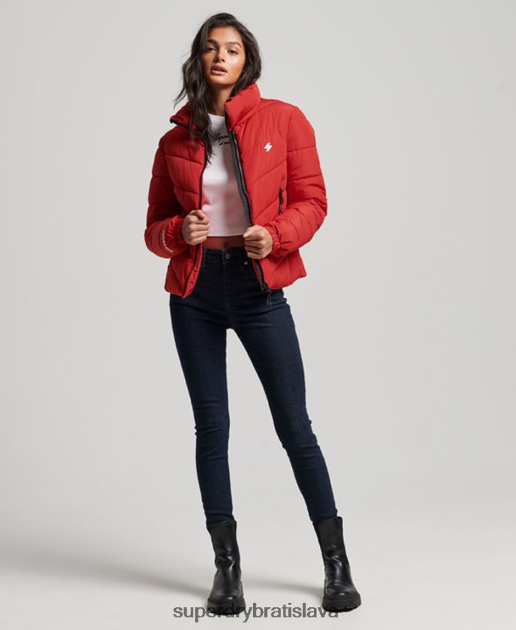 Superdry ženy športová bunda bez kapucne 6B4ZTR3761 oblečenie červená