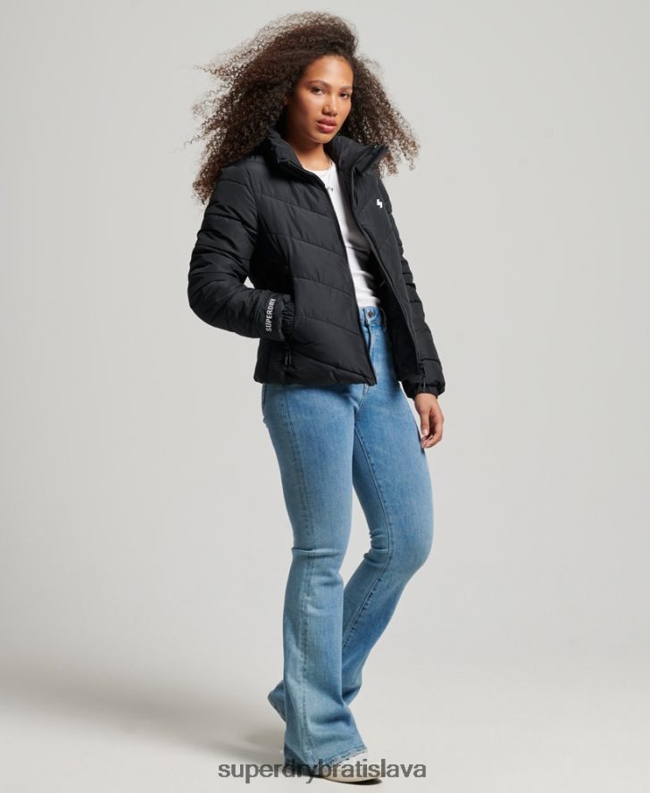 Superdry ženy športová bunda bez kapucne 6B4ZTR3800 oblečenie čierna