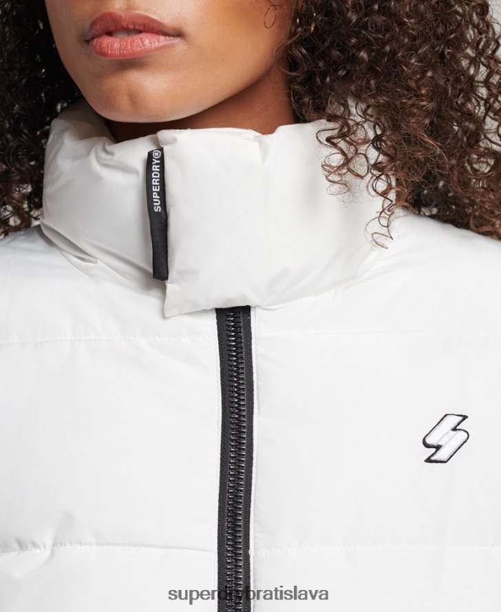 Superdry ženy športová bunda longline 6B4ZTR5414 oblečenie biely