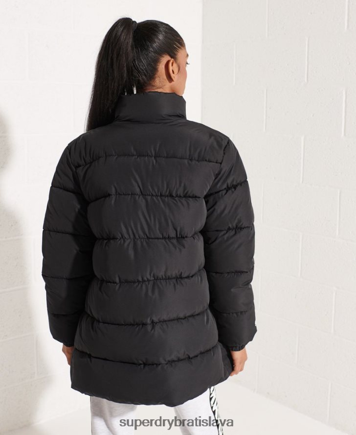 Superdry ženy športová bunda longline 6B4ZTR5527 oblečenie čierna